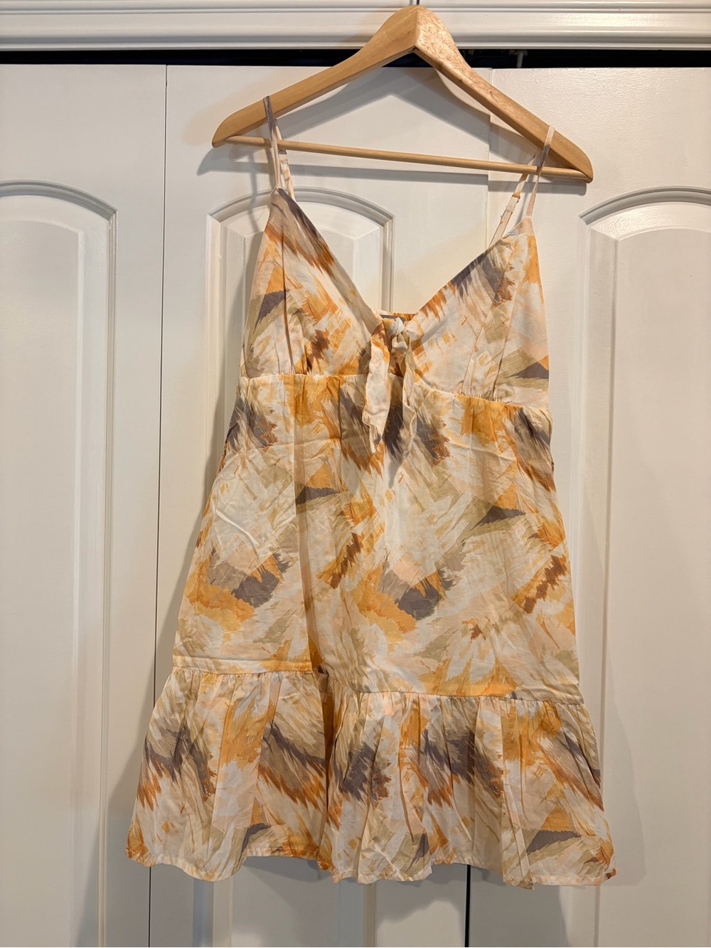 Tart Cream and Yellow Abstract Print Mini Dress
